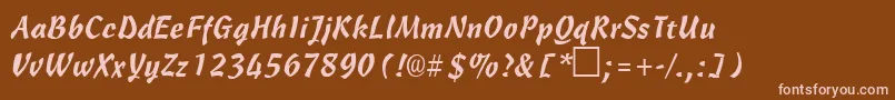 CarmenbRegular Font – Pink Fonts on Brown Background
