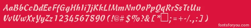 CarmenbRegular Font – Pink Fonts on Red Background