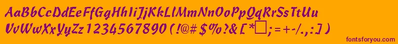 CarmenbRegular Font – Purple Fonts on Orange Background