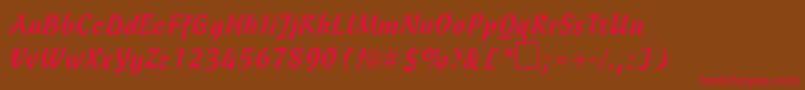 CarmenbRegular Font – Red Fonts on Brown Background