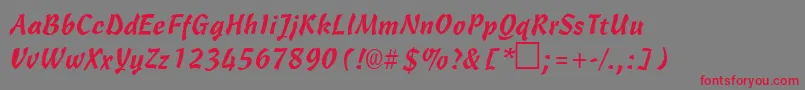 CarmenbRegular Font – Red Fonts on Gray Background