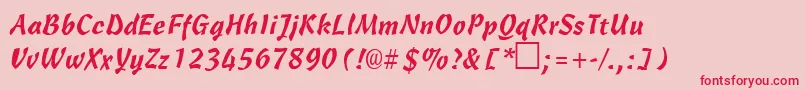 CarmenbRegular-Schriftart – Rote Schriften auf rosa Hintergrund