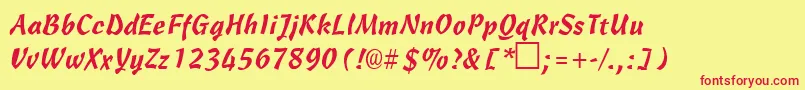 CarmenbRegular Font – Red Fonts on Yellow Background