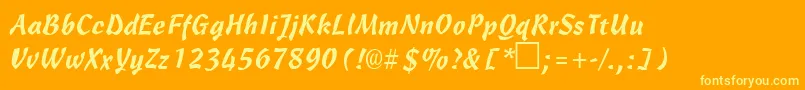 Lisätietoja CarmenbRegular-fontista CarmenbRegular-fontti – keltaiset fontit oranssilla taustalla
