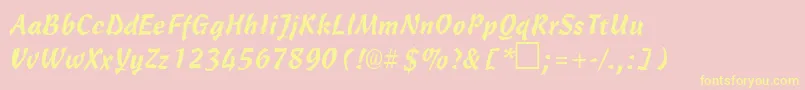 fuente CarmenbRegular – Fuentes Amarillas Sobre Fondo Rosa