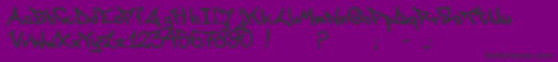 フォントLaksoner – 紫の背景に黒い文字