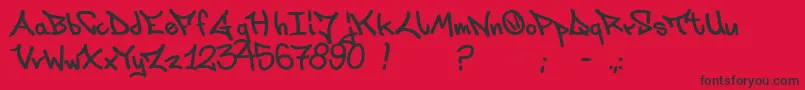 Laksoner-Schriftart – Schwarze Schriften auf rotem Hintergrund