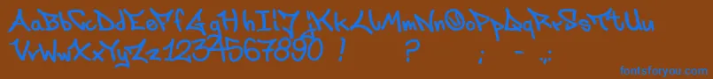 Laksoner Font – Blue Fonts on Brown Background