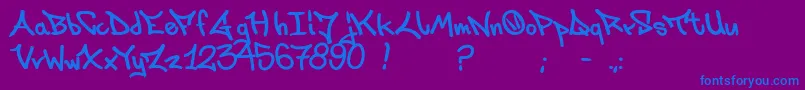 フォントLaksoner – 紫色の背景に青い文字