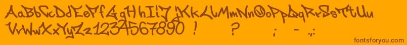 Laksoner Font – Brown Fonts on Orange Background