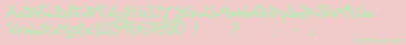 フォントLaksoner – ピンクの背景に緑の文字