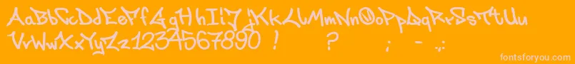 Laksoner Font – Pink Fonts on Orange Background