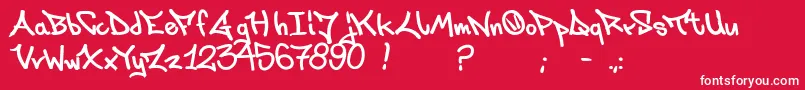 Laksoner Font – White Fonts on Red Background