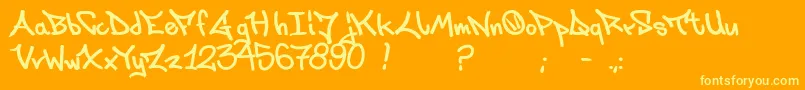 フォントLaksoner – オレンジの背景に黄色の文字