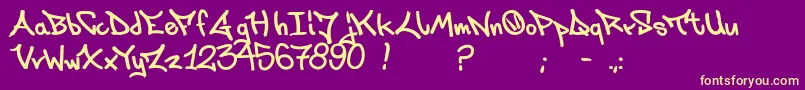 Laksoner Font – Yellow Fonts on Purple Background