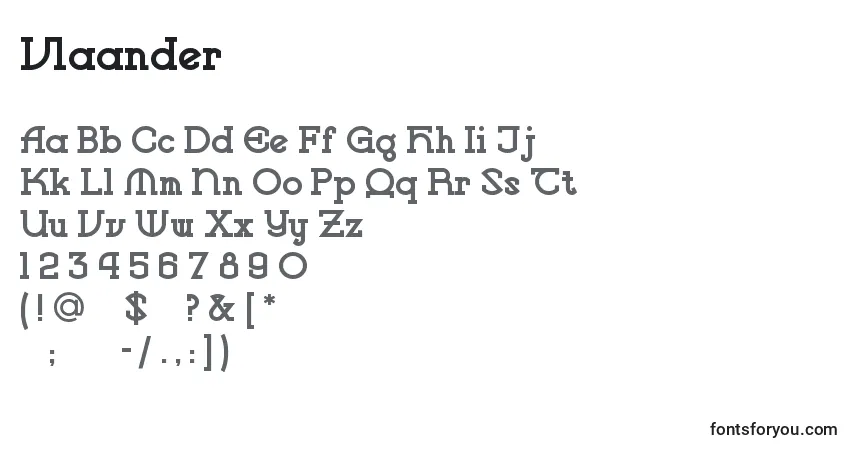 Czcionka Vlaander – alfabet, cyfry, specjalne znaki
