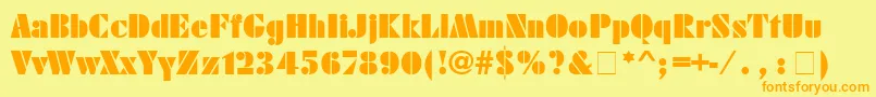 Fujiyamablack Font – Orange Fonts on Yellow Background