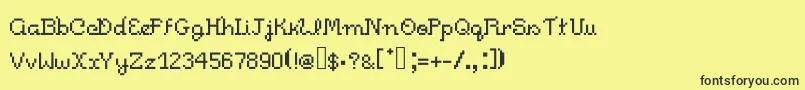 Шрифт Pixelitocm – чёрные шрифты на жёлтом фоне