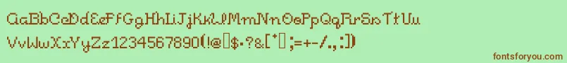 Pixelitocm Font – Brown Fonts on Green Background