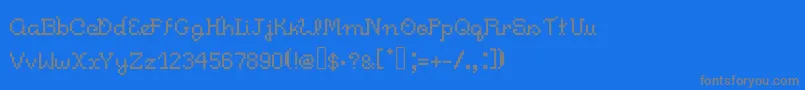 Pixelitocm-fontti – harmaat kirjasimet sinisellä taustalla