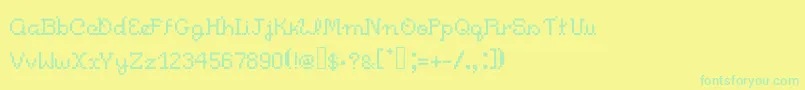 Czcionka Pixelitocm – zielone czcionki na żółtym tle