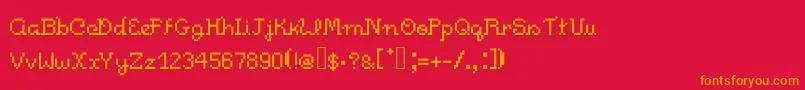 Pixelitocm Font – Orange Fonts on Red Background