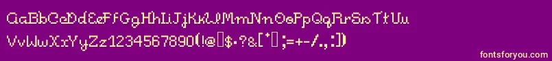 Pixelitocm Font – Yellow Fonts on Purple Background