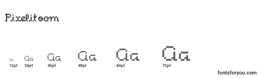 Размеры шрифта Pixelitocm