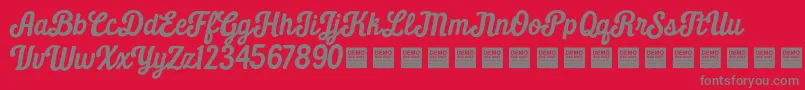 DailyGrindDemo Font – Gray Fonts on Red Background