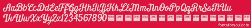 DailyGrindDemo Font – Pink Fonts on Red Background