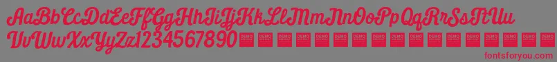 DailyGrindDemo Font – Red Fonts on Gray Background