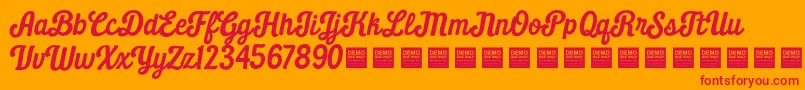 DailyGrindDemo Font – Red Fonts on Orange Background