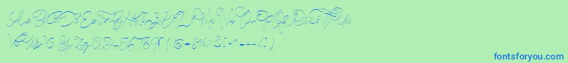 CeciliaScriptWebfont Font – Blue Fonts on Green Background