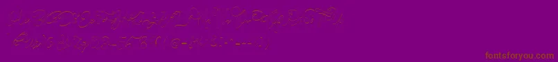 CeciliaScriptWebfont-Schriftart – Braune Schriften auf violettem Hintergrund