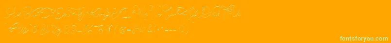 CeciliaScriptWebfont-Schriftart – Grüne Schriften auf orangefarbenem Hintergrund