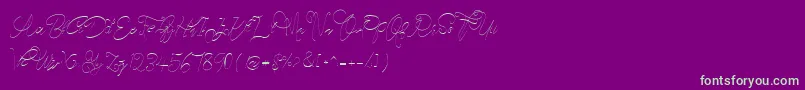 CeciliaScriptWebfont Font – Green Fonts on Purple Background