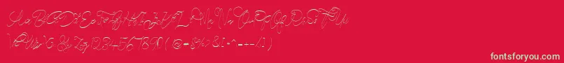 CeciliaScriptWebfont Font – Green Fonts on Red Background