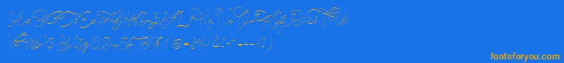 CeciliaScriptWebfont Font – Orange Fonts on Blue Background