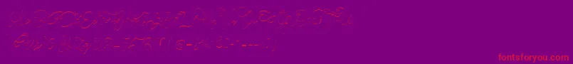 CeciliaScriptWebfont Font – Red Fonts on Purple Background