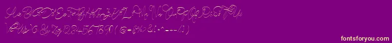 CeciliaScriptWebfont Font – Yellow Fonts on Purple Background