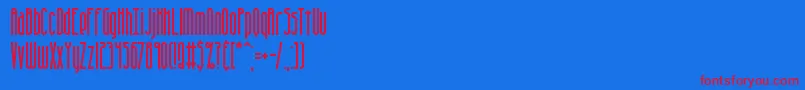 OverheadBrk Font – Red Fonts on Blue Background