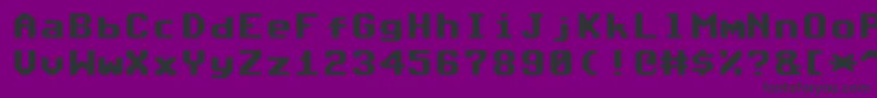 CommodoreAngledV1.2-Schriftart – Schwarze Schriften auf violettem Hintergrund