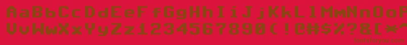 CommodoreAngledV1.2 Font – Brown Fonts on Red Background