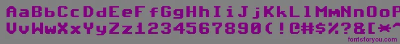 CommodoreAngledV1.2-fontti – violetit fontit harmaalla taustalla