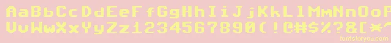 CommodoreAngledV1.2 Font – Yellow Fonts on Pink Background