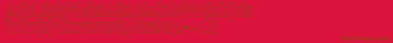 Czcionka Heroesassembleout – brązowe czcionki na czerwonym tle