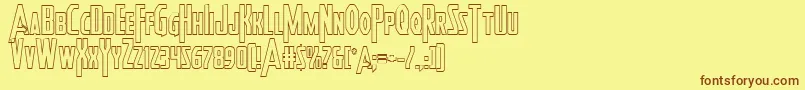 Heroesassembleout Font – Brown Fonts on Yellow Background