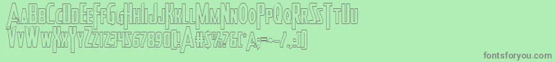 フォントHeroesassembleout – 緑の背景に灰色の文字