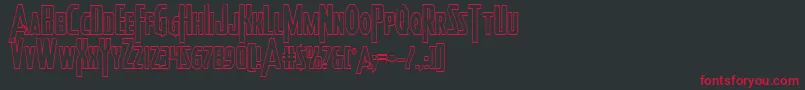 Шрифт Heroesassembleout – красные шрифты на чёрном фоне