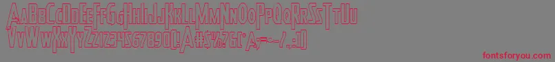 フォントHeroesassembleout – 赤い文字の灰色の背景